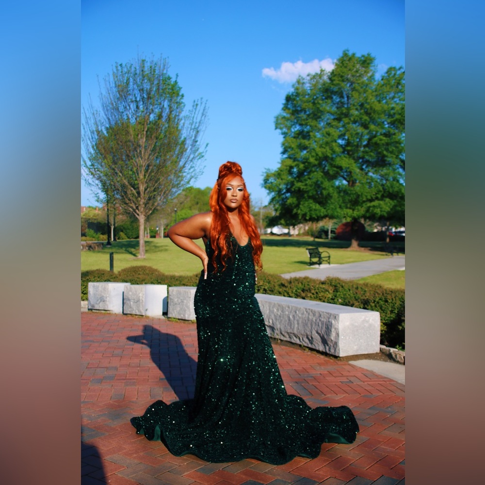 Emerald green ball gown